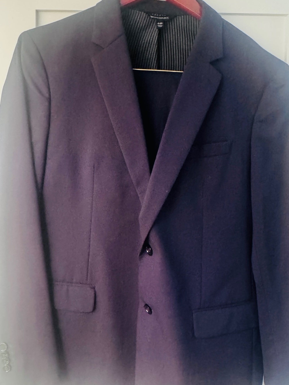 Banana Republic Men's Dark Navy Blazer - Classic Single-Breasted 2 peaces Large